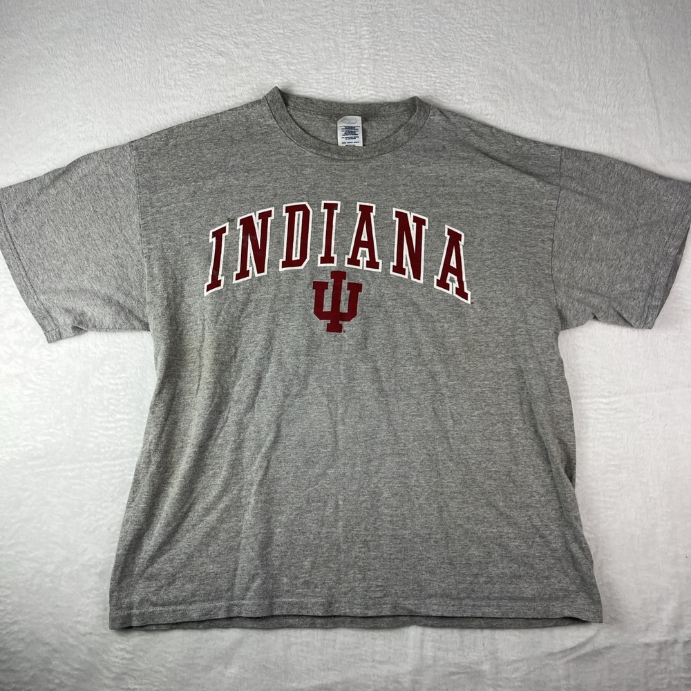 Indiana Hoosiers Shirt Mens XL Gray Cotton Delta NCAA Football Sports T Shirt